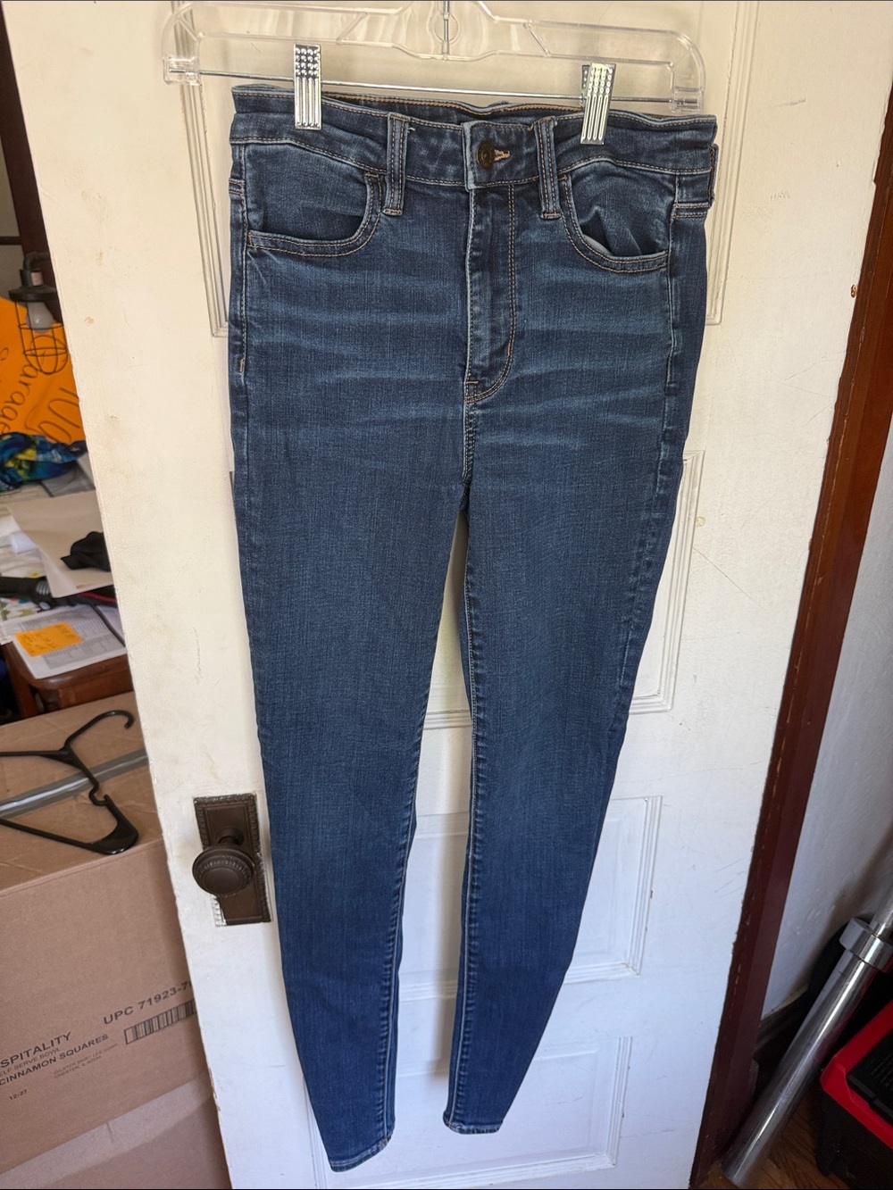 American Eagle Outfitters Dark Blue Super Hi-Rise Jeggings